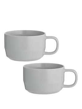 Typhoon CafÉ Concept Set Of 2 White Cappuccino Mugs