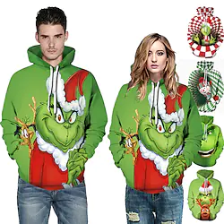 Grinch Ugly Christmas Sweater / Sweatshirt Hoodie Men's Women's Christmas Christmas Carnival Masquerade Christmas Eve Adults Party Christmas Polyester Top Lightinthebox