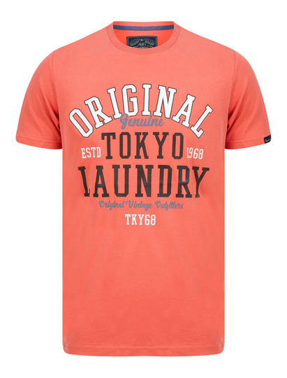 T-Shirts Dischord Motif Cotton Jersey T-Shirt in Faded Peach - Tokyo Laundry / S - Tokyo Laundry