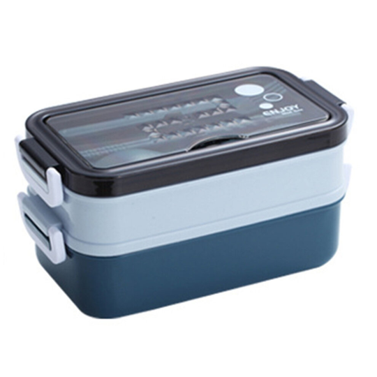 New Lunch Box Bento Box for Student Office Worker Double-layer Microwave Heating Lunch Container Food Storage Container