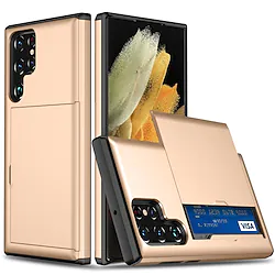 Phone Case For Samsung Galaxy Back Cover S22 Ultra S21 S20 Plus S20 FE S9 S9 Plus Card Holder Shockproof Dustproof Solid Colored TPU PC Protective Wallet Case with Card Slot Lightinthebox