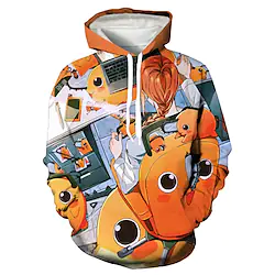 Inspired by Chainsaw Man Pochita Hoodie Cartoon Manga Anime Front Pocket Graphic Hoodie For Men's Women's Unisex Adults' 3D Print 100% Polyester Lightinthebox