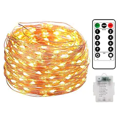 10M 100LED Waterproof Remote Control 8 Function Copper Wire LED String Lights Outdoor String Lights AA Battery-Powered Fairy Light Christmas Wedding Birthday Family Party Room Decoration Without Batte Lightinthebox