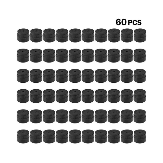 Pack Of 60 Tennis Racket Grips Black