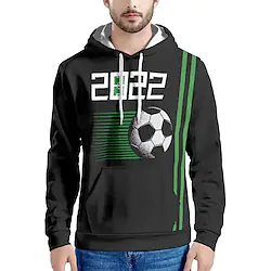 Inspired by World Cup Qatar 2022 Football Soccer Hoodie Cartoon Manga Anime Classic Front Pocket Street Style Hoodie For Men's Women's Unisex Adults' 3D Print 100% Polyester Lightinthebox