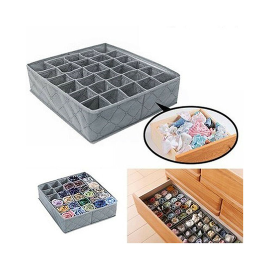 30 Slots Storage Box Wardrobe Organiser Drawer Divide Organizer Socks