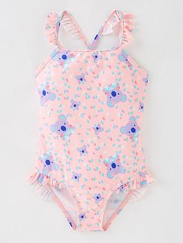 Speedo Baby Girls Koko Koala Allover Thinstrap Swimsuit - Pink