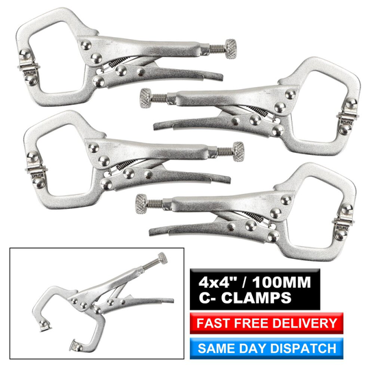 4 PIECE 4" MINI WELDING C CLAMPS MOLE VICE GRIP LOCKING PLIERS SHEET METAL NEW B