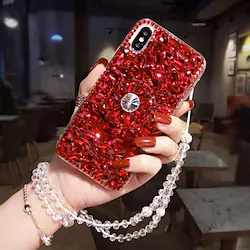 Phone Case For Samsung Galaxy Back Cover S22 Ultra Plus S21 FE S20 S10 S9 S8 S7 Plus Edge Bling Rhinestone with Stand Glitter Shine Acrylic Lightinthebox