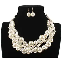 Bridal Jewelry Sets 1 set Pearl Imitation Pearl 1 Necklace Earrings Women's Statement Colorful Cute Layered Love irregular Jewelry Set For Party Wedding Lightinthebox