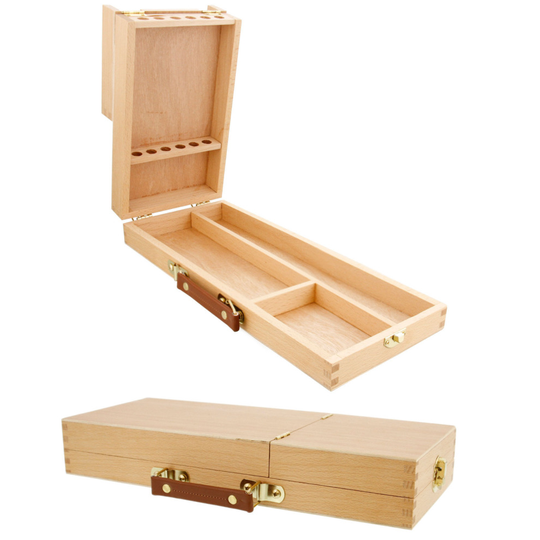 Artist Paint Brush, Drawing Pencils & Tools Wooden Storage Box Flip Opening HX31