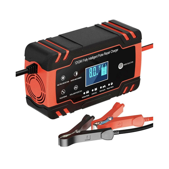 12V 8A -24V 4A Pulse Repair Smart Car/Truck/Motorcycle Battery Charger