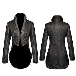 Movie / TV Theme Costumes Punk Gothic Medieval Coat Outerwear Men's Jacquard Swallowtail Costume Vintage Cosplay Party Evening Party / Cocktail Long Sleeve Coat Masquerade Lightinthebox