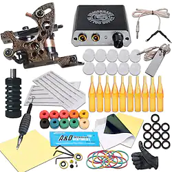 Professional Tattoo Kit Tattoo Machine - 1 pcs Tattoo Machines, Professional Mini power supply 1 cast iron machine liner shader Lightinthebox