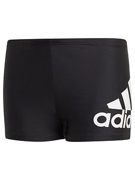 adidas Kids Boys Badge Of Sport Brief Swim - Black/White, Black/White, Size 2-3 Years