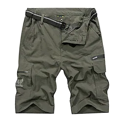 Men's Cargo Shorts Shorts Elastic Waist Multi Pocket Plain Quick Dry Short Casual Daily Streetwear Stylish Classic Style Black Blue Lightinthebox