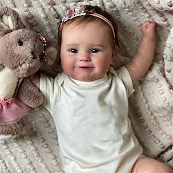 20 inch Reborn Baby Doll Full Body Silicone Waterproof Reborn Maddie Doll Hand-Detailed Painting with Visible Veins Lifelike 3D Skin Tone Lightinthebox