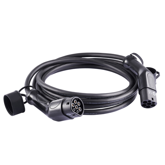 Type 2 to Type 2 EV Charging Cable 32A 5m 3 Phase Electric Car Charger