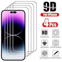 4pcs Full Cover Tempered Glass For Iphone 14 13 12 Pro Max Mini 11 X Xs Xr 14 Pro 8 7 Plus Screen Protector For Iphone 14 Pro 8 7 Plus Lightinthebox