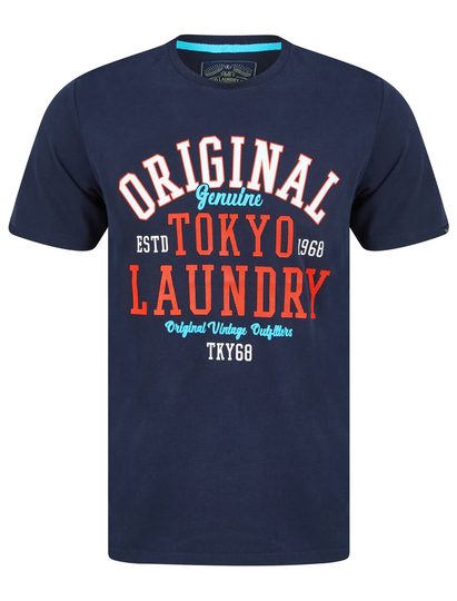 T-Shirts Dischord Motif Cotton Jersey T-Shirt in Sky Captain Navy - Tokyo Laundry / S - Tokyo Laundry