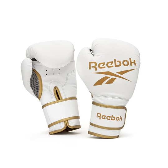(Gold/White, 16oz) Reebok Boxing Gloves Sparring Bag Adult Kids MMA Training