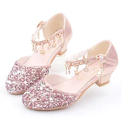 Frozen Fairytale Princess Elsa Shoes Girls' Movie Cosplay Sequins Halloween Silver Golden Rosy Pink Shoes Halloween Carnival Masquerade Polyester Plastics Lightinthebox