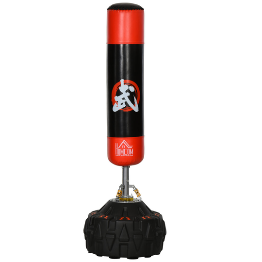 HOMCOM Freestanding Boxing Punch Bag Stand w/ Fillable Base Springs