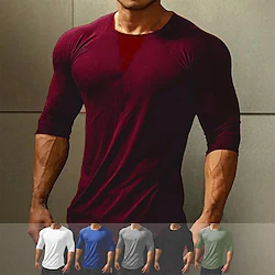 Men's Workout Shirt Running Shirt Patchwork Long Sleeve Top Athletic Athleisure Winter Breathable Quick Dry Soft Running Jogging Training Sportswear Activewear Solid Colored Wine Red Black Army Green Lightinthebox