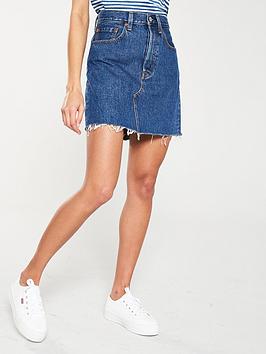 Levi'S High Rise Deconstructed Iconic Skirt - Denim