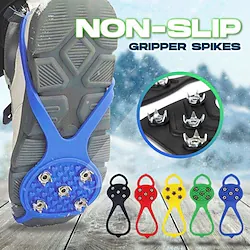 1 Pair Universal Gripper Spikes Non Slip Shoe Grips Crampons 8-Crew Non-Slip Portable Shoe Cover Outdoor Snow Simple Shoe Spike Chain Gripping Claws Ice Surface Snow Crampons Lightinthebox