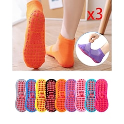 3 Pairs Socks Shoes Sports Cotton / Polyester Yoga Fitness Gym Workout Portable Stretchy Durable Breathable Quick Dry For Women Leg Lightinthebox