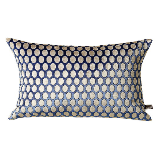 (35 x 50 Cm) Scatter Box Remi Cut Velvet Feather Filled Cushion, Blue