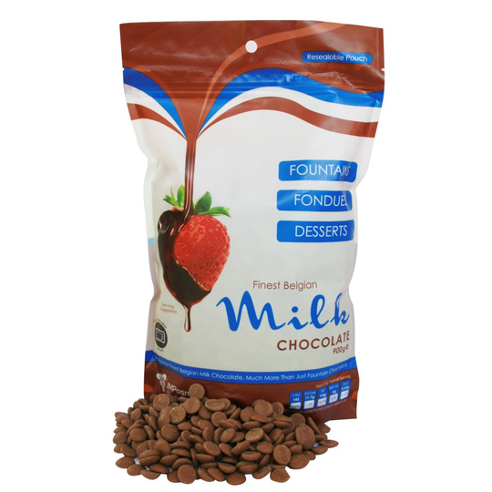Finest Milk Belgian Chocolate Bag 900g - For Chocolate Fountain/Chocolate Fondue