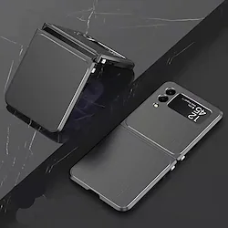 Phone Case For Samsung Galaxy Back Cover Z Flip 3 Shockproof Solid Colored Aluminum Alloy Lightinthebox