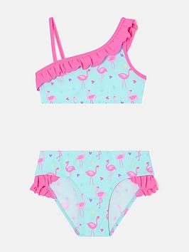 Accessorize Girls Flamingo Bikini - Aqua