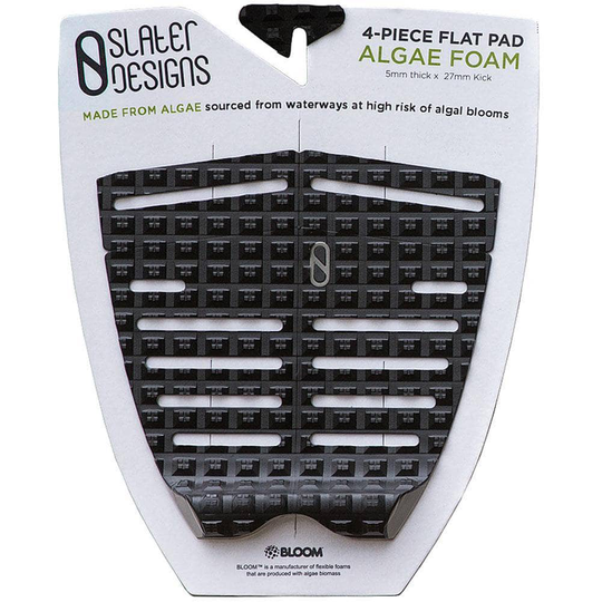 Slater Designs 4 Piece Flat Traction Algae Foam Tail Pad - Black/Grey