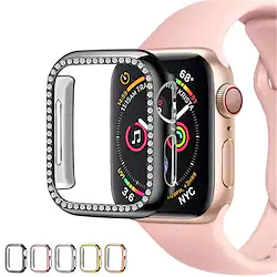 1 Pack Watch Case Compatible with Apple iWatch Series 7 / SE / 6/5/4/3/2/1 Scratch Resistant Shockproof Bling Diamond PC Watch Cover Lightinthebox