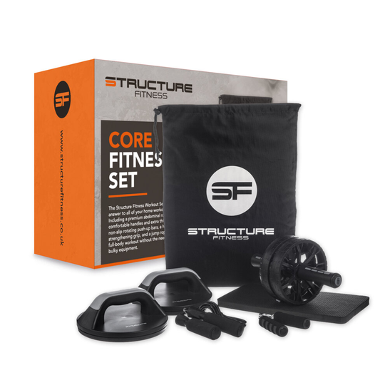 5Pc Training Kit Ab Roller Skipping Rope Hand Grip Pro Push Up Grip Knee Pad