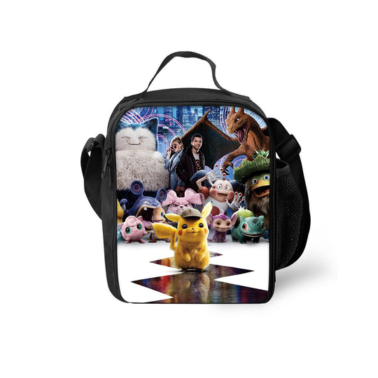 (2) New Kids Pokemon Detective Pikachu Insulated Lunch Bag School Snack Picnic Box Travel Hand Bag
