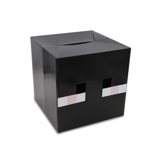 (Black Enderman) Minecraft Cardboard Head Cover Box Steve Creeper Enderman Mask Cosplay Costume