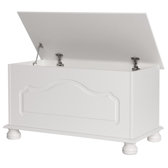 Blanket Box Wooden Toy Bedding Sheet Storage Chest Cabinet Trunk Ottoman White