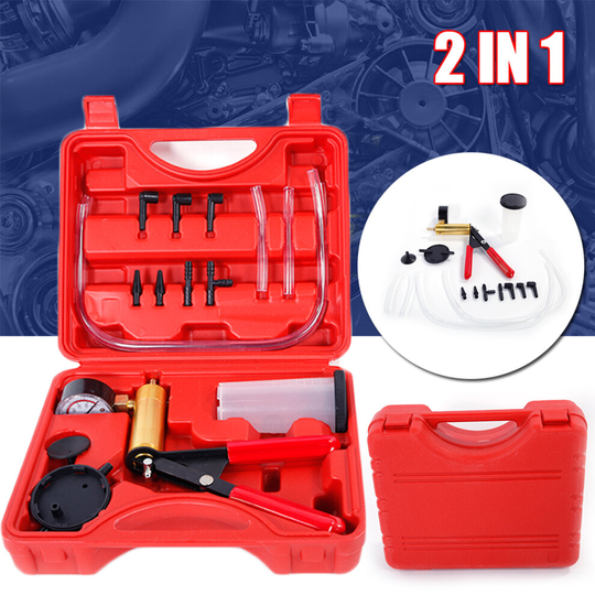 Car Brake&Clutch Bleeder Bleeding Fluid Kit Powered Vacuum Tool Set