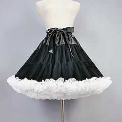 Goth Girl 1950s Cosplay Lolita Petticoat Hoop Skirt Tutu Under Skirt Crinoline Women's Costume Vintage Cosplay Performance Party Knee Length Skirts Masquerade Lightinthebox