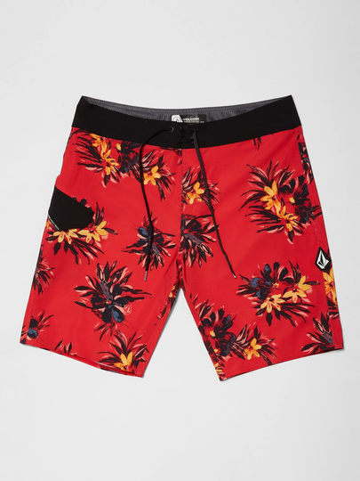 Men's Volcom Mod Lido Print 20" Boardshort - Carmine Red