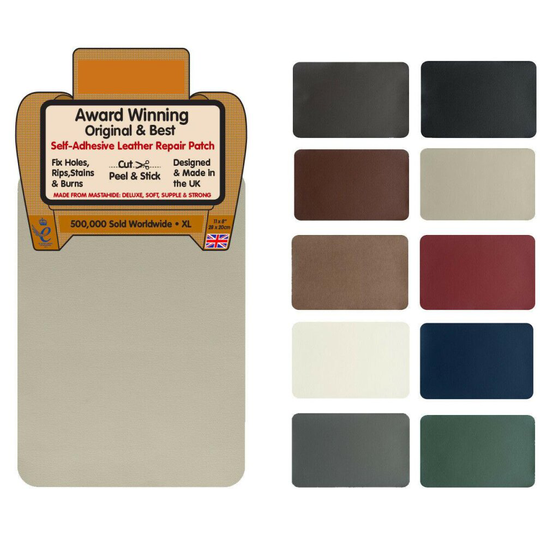 (Beige) Leather Repair Self-Adhesive Patch XL 28cmx20