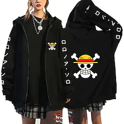 Inspired by One Piece Monkey D. Luffy Roronoa Zoro Cartoon Manga Back To School Anime Harajuku Graphic Kawaii Outerwear For Men's Women's Unisex Adults' Hot Stamping 100% Polyester Lightinthebox