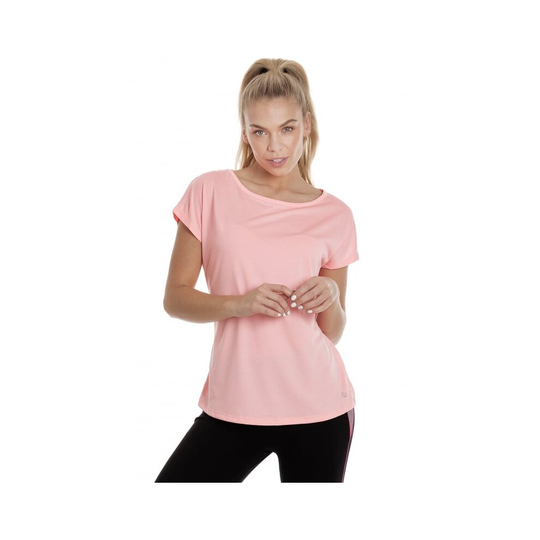 (L) Camille Ex Dunnes Womens Coral Pink Sports T-Shirt