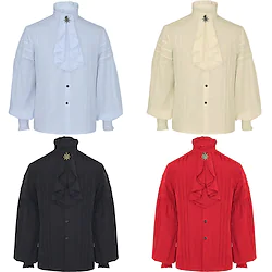Pirate Retro Vintage Medieval Renaissance 17th Century Blouse / Shirt Cosplay Costume Masquerade Men's Pleated Costume Vintage Cosplay Event / Party Long Sleeve Shirt Halloween Lightinthebox
