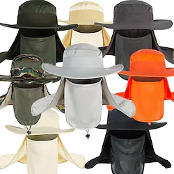 Adults' Wide Brim Sun Hat Bucket Hat with Neck Face Flap Cover UV Protection Anti-Mosquito Hat for Fishing Hiking Outdoor Lightinthebox