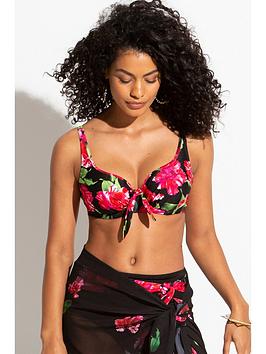 Pour Moi Orchid Luxe Underwired Non Padded Top, Black/Pink, Size 32J, Women
